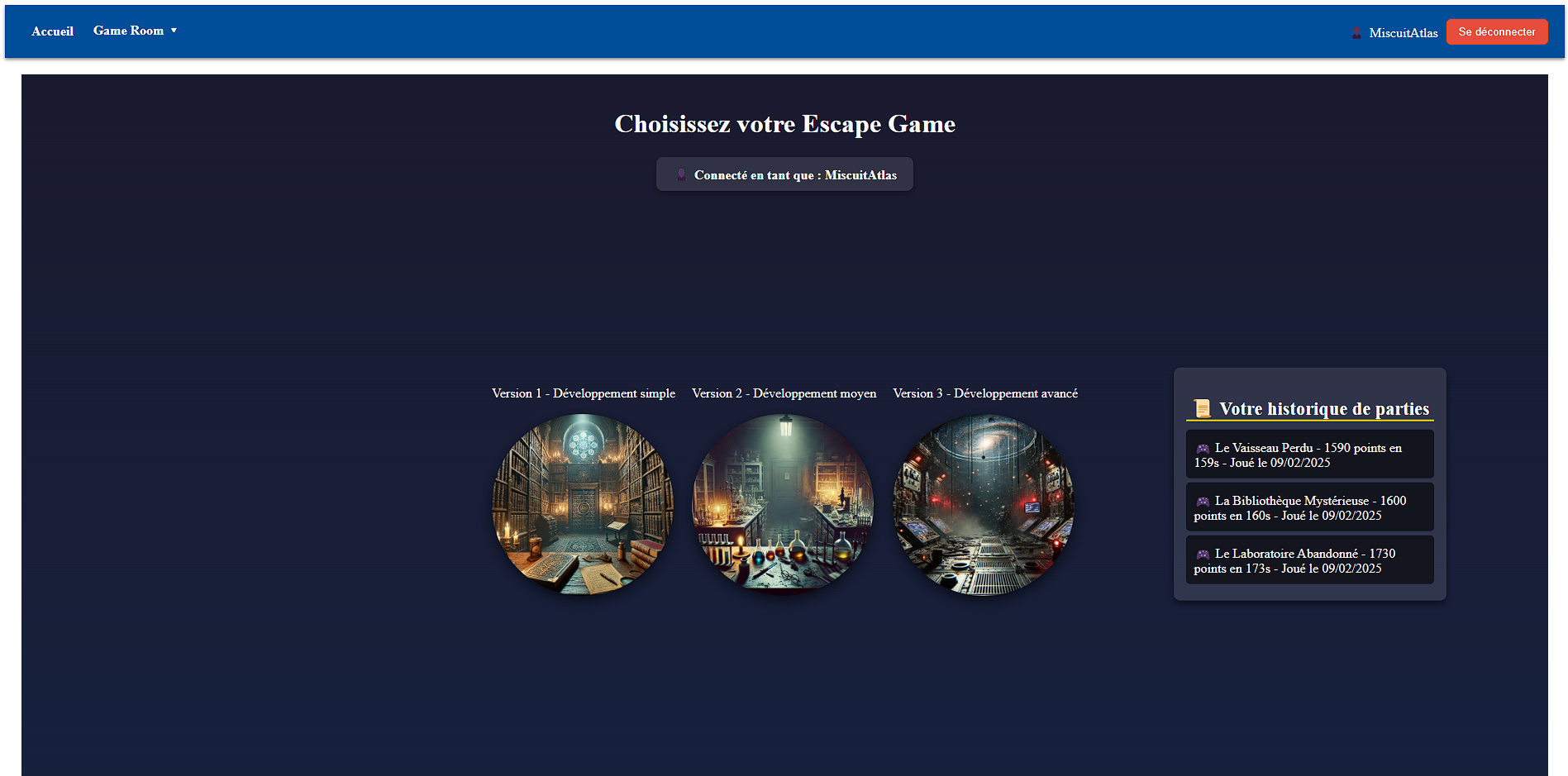 Interface de Jeu
